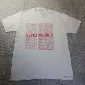 Please Send‎ Memes Graphic Print Tee Casual Crew Neck T-Shirt Funny Mens Large